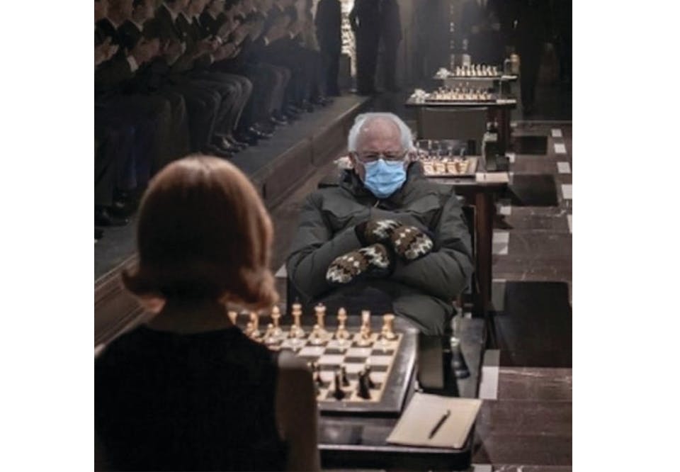 gambit Netflix The Queen´s Gambit sjakk Beth Harmon Anya Taylor-joy Bernie Sanders votter